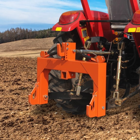 3 Point Quick Hitch with Upgrade Versatile Adapter & 2" Receiver for Category 1 Tractors, 3000 Lbs 3-Pt Trailer Hitch Attachment, 5-Level Adjustable Bolt & Reinforcing Rib Design No Bushing Needed