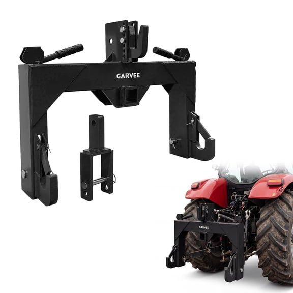 3 Point Quick Hitch for Category 1 Tractors, Upgrade Versatile Adapter with 3000 Lbs Capacity, 2" Receiver & 5-Level Adjustable Bolt