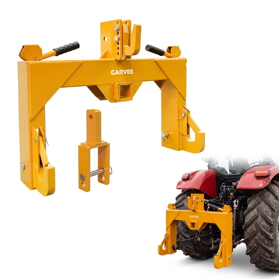 3 Point Quick Hitch for Category 1 Tractors, Upgrade Versatile Adapter with 3000 Lbs Capacity, 2" Receiver & 5-Level Adjustable Bolt