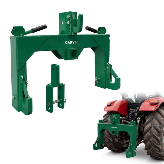 3 Point Quick Hitch for Category 1 Tractors, Upgrade Versatile Adapter with 3000 Lbs Capacity, 2" Receiver & 5-Level Adjustable Bolt