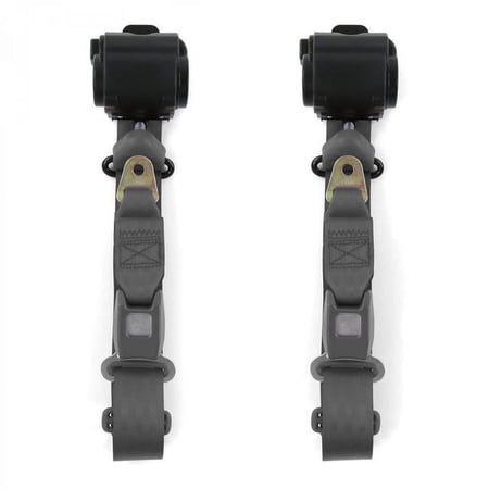 3 Point Standard Retractable Bucket Seat Belt Kit with 2 Belts for 1984-2001 Jeep Cherokee, Charcoal