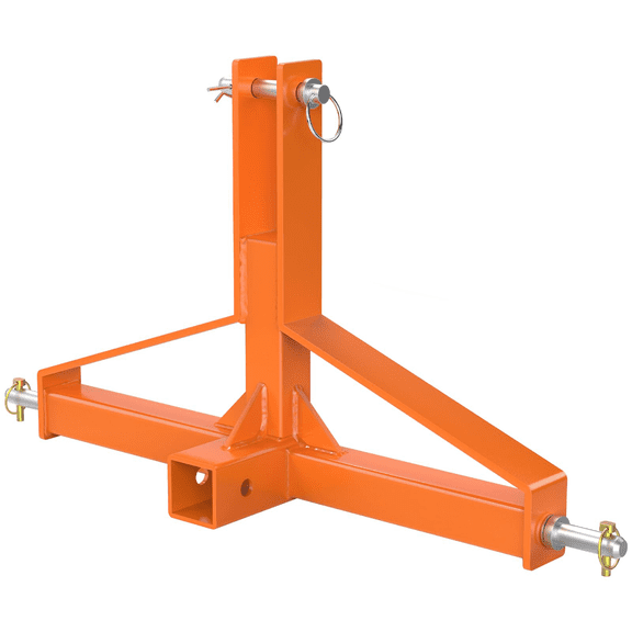 3-Point Trailer Hitch Receiver, Quick Hitch Drawbar Adapter for Category 1 Tractor – 2" Receiver, 1500LB Capacity, Compatible with Kubota, Yanmar, Kioti & Cat