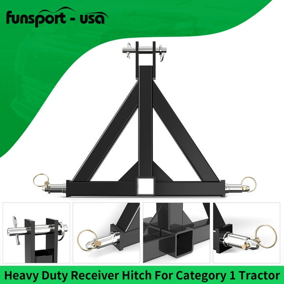 3 Point Trailer Hitch Tow Drawbar 2" Adapter Attach For Category 1 Tractor