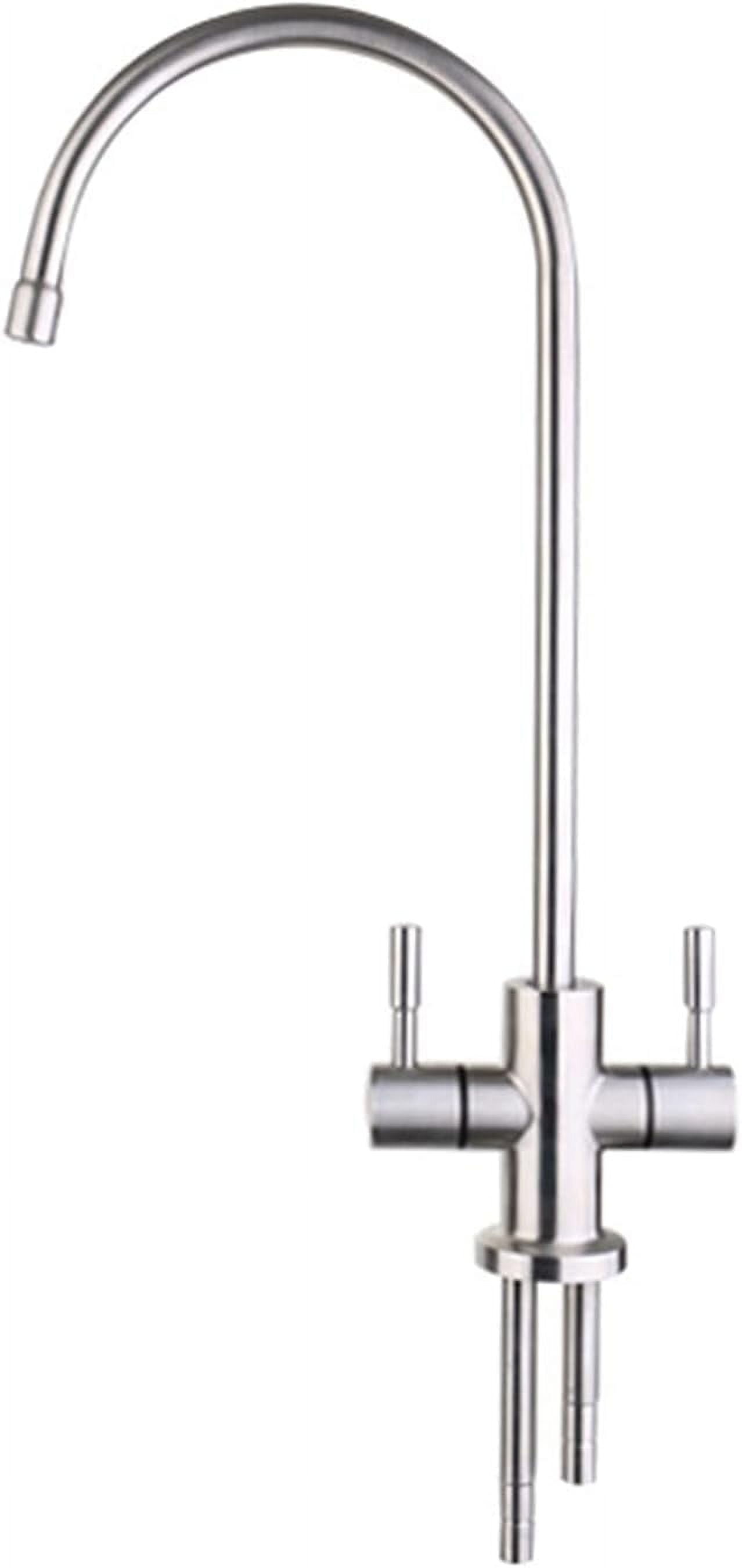 3-Point Water Purifier Faucet, 360°Rotation Double-Outlet Hot and Cold Water Mixer Tap, 304 Stainless Steel Household Kitchen Faucet, Direct Drinking Pure Water Faucet
