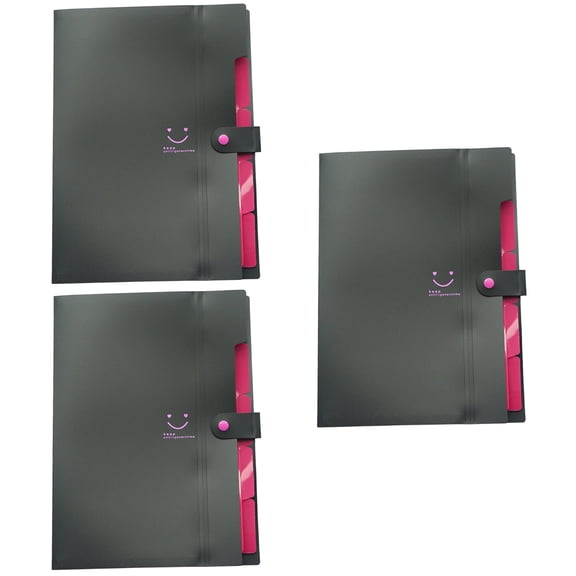 3- Poly Pocket Folders with Prongs, Closure and Expanding File for Office and School Organization