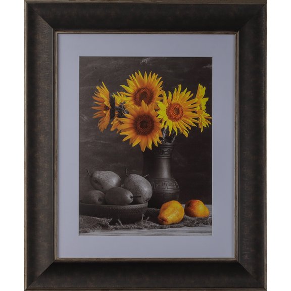 3" Polystyrene Textured Vintage Picture Frame by WholesaleArtsFrames-com 16x16 1981 Series - Dark Walnut & Pewter - Made In USA