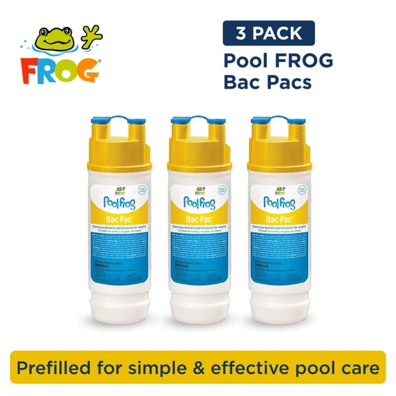 FROG Bac Pac Replacement Chlorine Cartridges for Use with Pool FROG Model 5400 and 6100 Cyclers - Prefilled for Easy and Convenient Pool Sanitizing & Water Care - 3 Pack