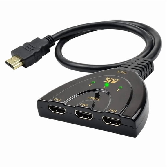 3 Port 4K HD Media Switch, Smart in 1 Out Video Display Hub
