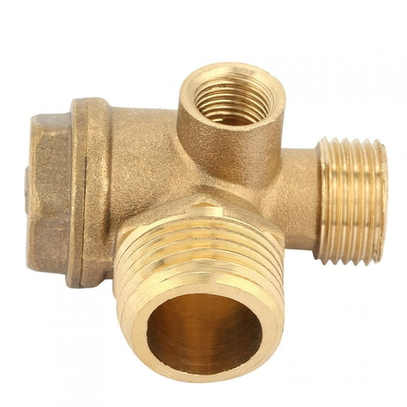 3 Port Brass Air Compressor Male Threaded Check Valve Tube Connector Tool Air Pressure Tank and Compressor Piston Pump