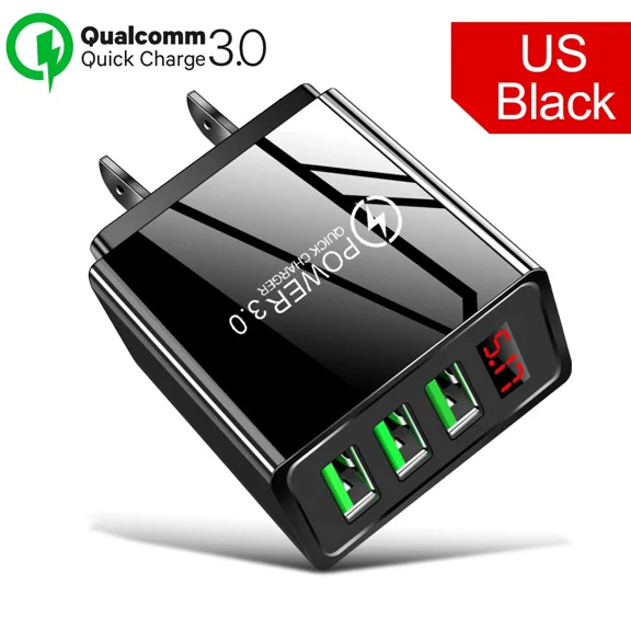 3 Port Fast Quick Charge 3.0 Usb Hub Led Wall Charger Power Adapter Us Plug