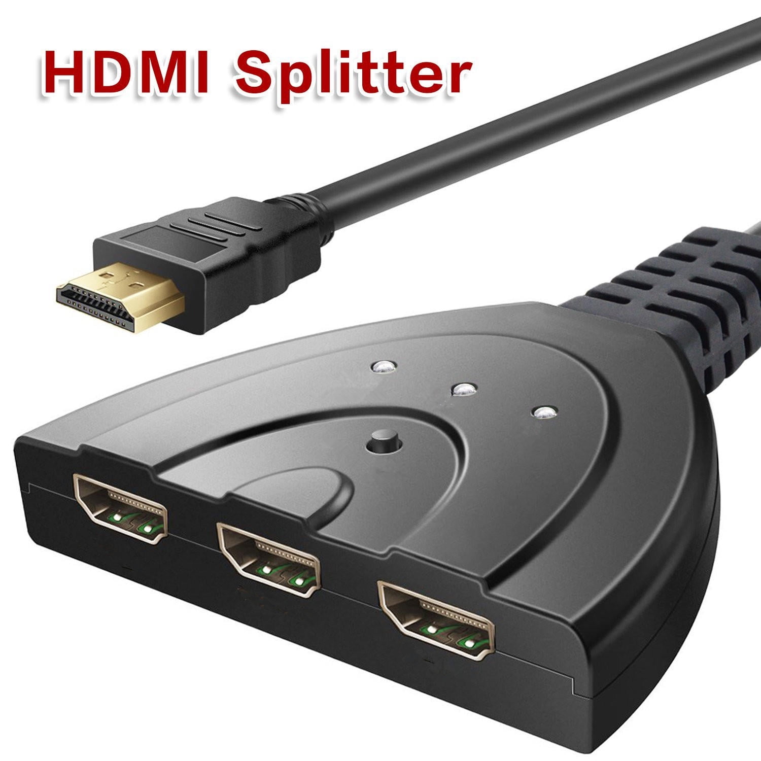 3 Port HDMI Switcher Splitter 3D 1080P Full Input 1 Output Auto High Speed HDMI Switch Switcher Splitter Cable Hub Box Adapter for HDTV DVD Xbox 360 With 24K Gold
