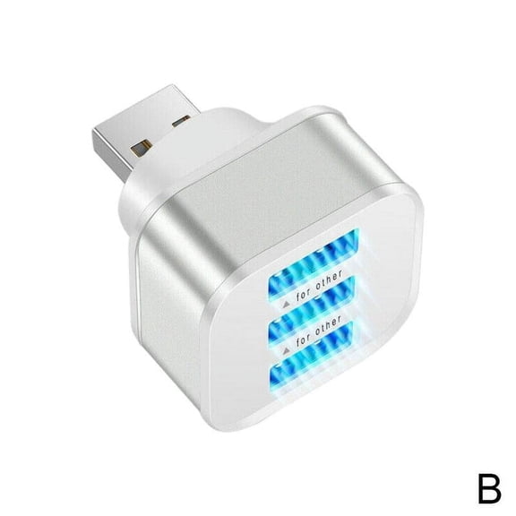 3-Port High-Speed USB Charger Hub, Portable Multi-Device Charging Splitter and Port Expander for Home, Office and Travel