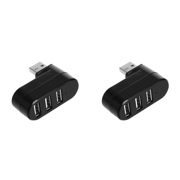 2X 3 Port USB 2.0 Hub USB Port Splitter USB 2.0 Expander 90-180 Degree Rotatable for Laptop PC Tablet Printer Camera