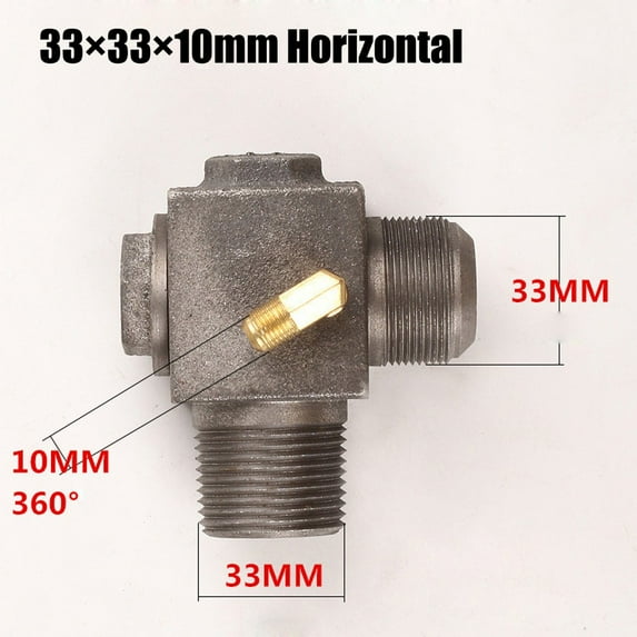 3 Port Iron Male Thread Check Valve Connector Tool for Air Compressor Air Pump 33×33×10Horizontal