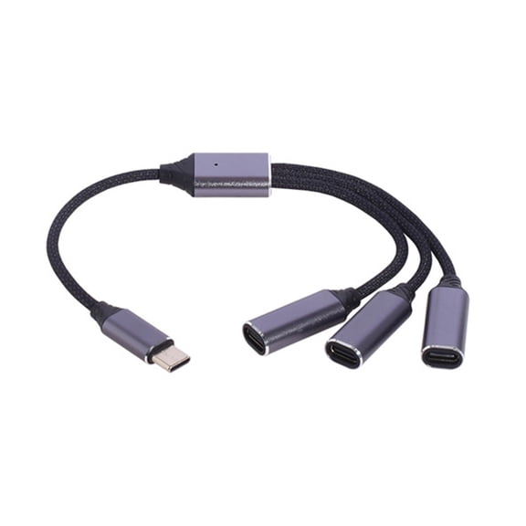 3 Port Male to Female USB C 2.0 Hubs 480Mbps Type C Splitter Cable For Laptop Panel Phone U Disk Keyboard Printer Data Transfer And Otg Support