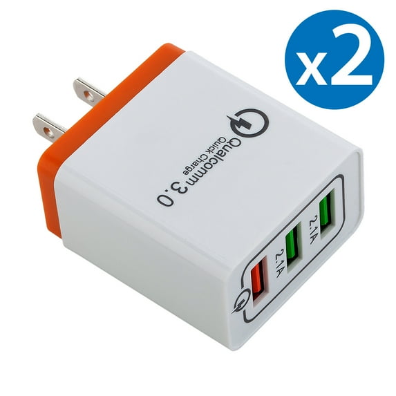 3-Port Quick Charge USB Wall Charger, FREEDOMTECH QC 3.0 USB Wall Charger Fast Qualcomm for iPhone X 8 Plus Samsung Galaxy Note 8, S8, S8 Plus, S7 S6 Edge+, Note 5/4/3, LG G5, G6 V20 Nexus 6, HTC 10