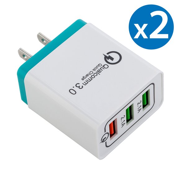 3-Port Quick Charge USB Wall Charger, FREEDOMTECH QC 3.0 USB Wall Charger Fast Qualcomm for iPhone X 8 Plus Samsung Galaxy Note 8, S8, S8 Plus, S7 S6 Edge+, Note 5/4/3, LG G5, G6 V20 Nexus 6, HTC 10
