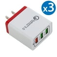 thumbnail image 1 of 3-Port Quick Charge USB Wall Charger, FREEDOMTECH QC 3.0 USB Wall Charger Fast Qualcomm for iPhone X 8 Plus Samsung Galaxy Note 8, S8, S8 Plus, S7 S6 Edge+, Note 5/4/3, LG G5, G6 V20 Nexus 6, HTC 10, 1 of 4