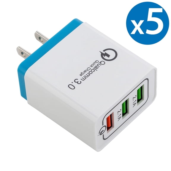 FREEDOMTECH Triple USB Wall Charger, 3 Port Charging Adapter with Compact Design, Multi Device Power Plug Compatible with iPhone 17/16/15 Series, Samsung Galaxy and Android Devices