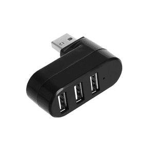 3 Port USB 2.0 Hub USB Port Splitter USB 2.0 Expander 90-180 Degree Rotatable for Laptop PC Tablet Printer Camera