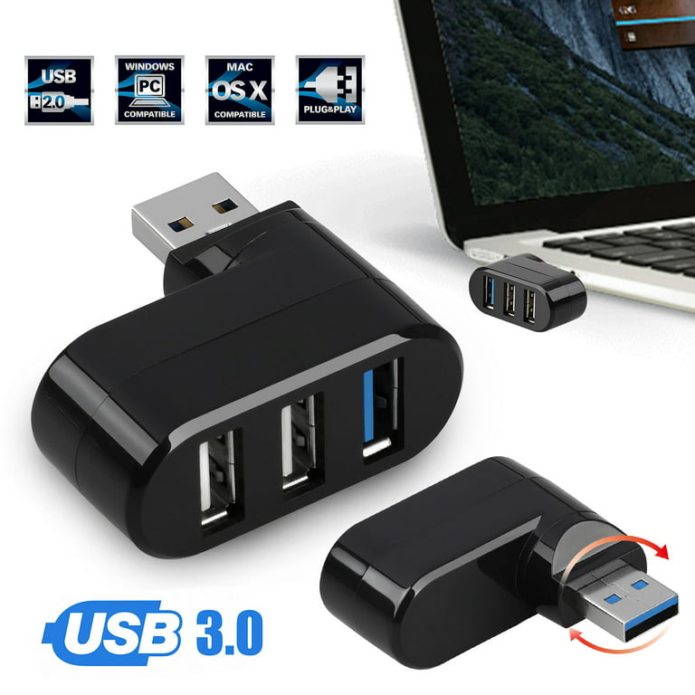 At søge tilflugt købmand Nøjagtighed 3-Port USB 3.0 Hub 5Gbps High Speed USB HUB for PC Laptop Macbook Computer  Tablet Notebook and More(Black) - Walmart.com