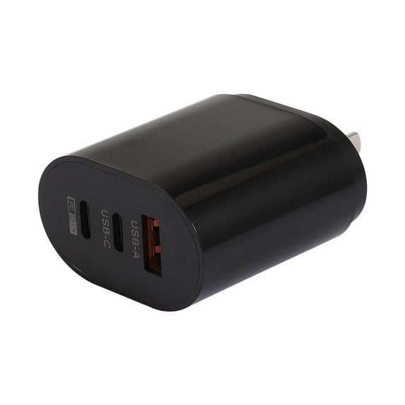 3-Port USB C Charger Block 65W, Multi-Port GaN Wall Charger w/ 2X USB C Ports & 1x USB A Port, Fast Charging for MacBook, iPhone 17, iPad Pro, Samsung Galaxy S26, Google Pixel 10, & More, Black