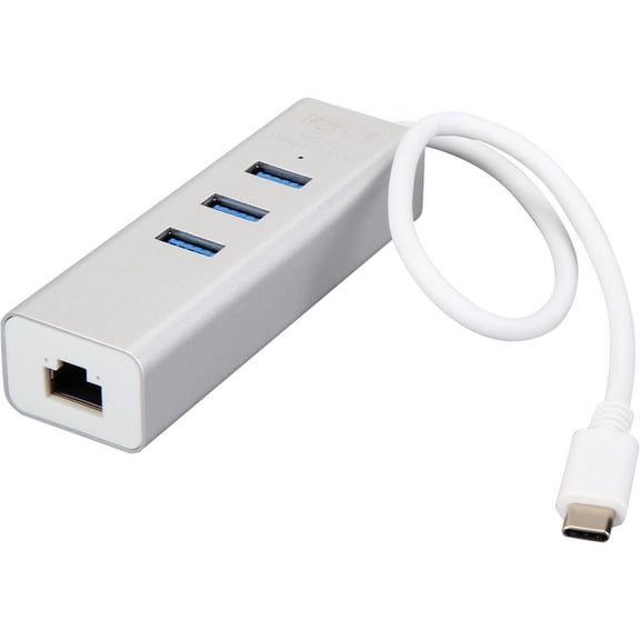 Tripp Lite Portable USB 3.1 Gen 1 Gigabit Ethernet Adapter with 3-Port Hub