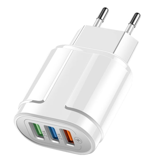 3-Port USB Charging Head - Macaron Colors, 5V2A Power - Fast Charging, Fireproof Material - Portable, Compatible with All Devices