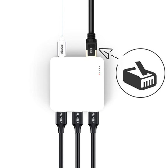 3-Port USB Network Print Server with Wi-Fi & Bluetooth 4.0