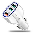 thumbnail image 1 of 3-Port USB QualComm Quick Charge Car Charger Fast QC3.0 USB Port For iPhone X iPhone 8 Plus Samsung Galaxy S8 S8+ Plus S9 S9+ Plus Note 9 S7 Edge Note 4 LG G7 OnePlus 5 Google Pixel 2 XL (10-Pack), 1 of 5