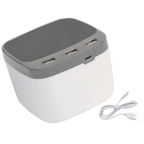3-Port USB2.0 Adapter with Pen Holder and LED Light for Desk Organization Home Office School