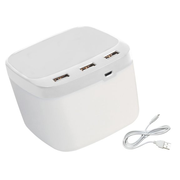 3-Port USB2.0 Adapter with Pen Holder and LED Light for Desk Organization Home Office School