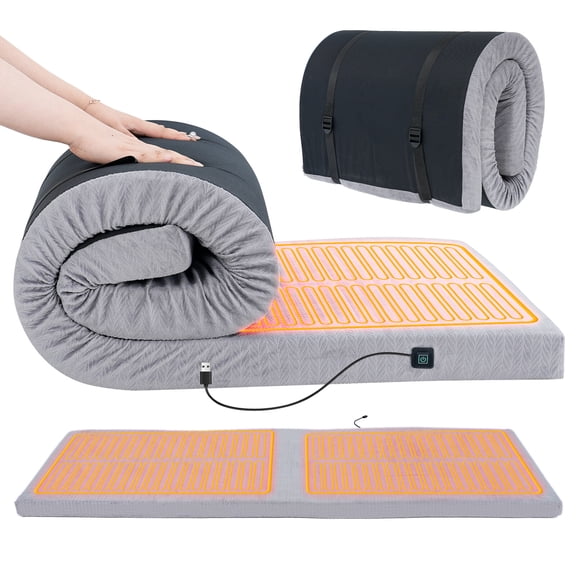 3" Portable Floor Sleeping Mat Sleepover Guest Bed Roll Up Mattress Pad