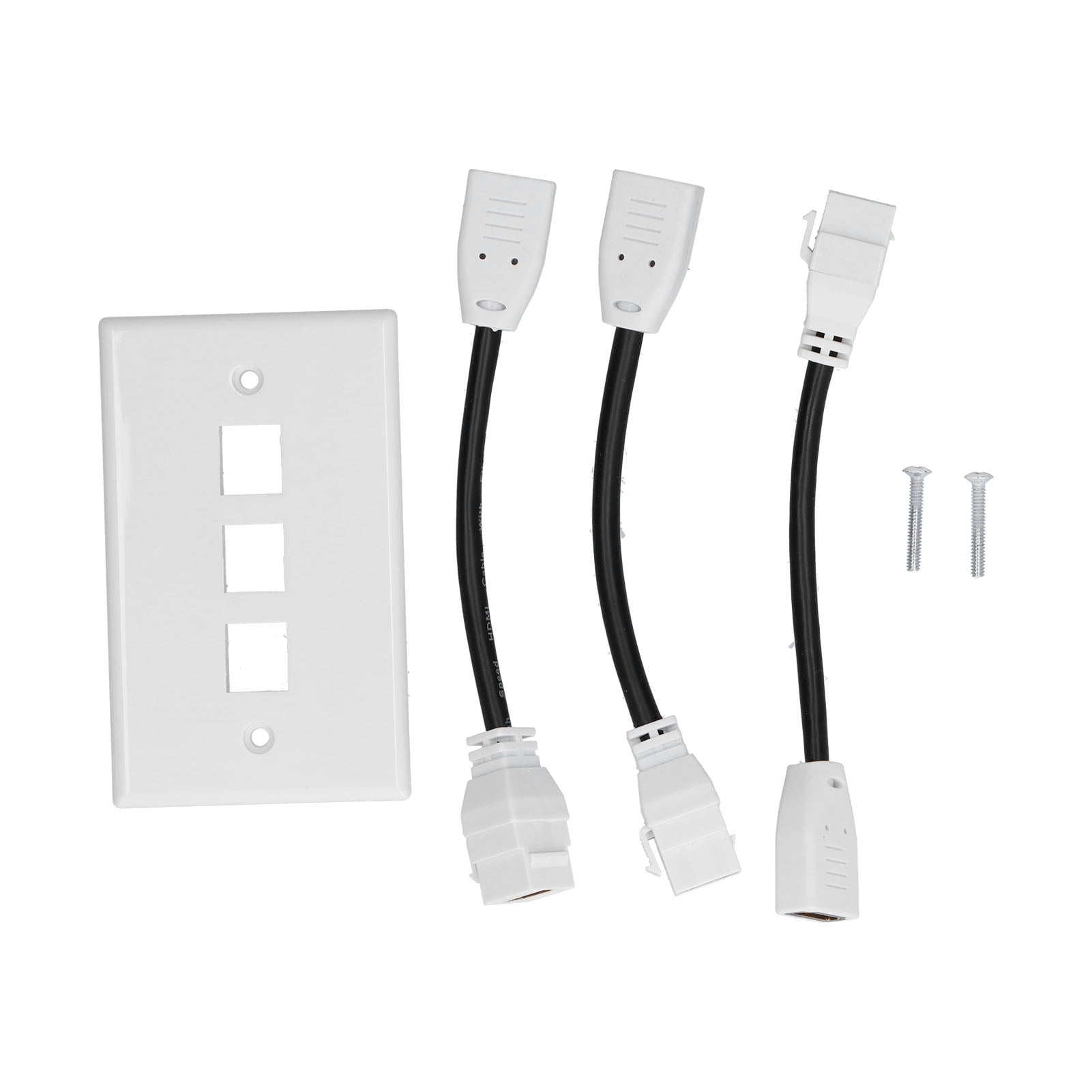 3 Ports 4K Wall Plate, Plug And Play Closefitting Video Wall Panel ABS