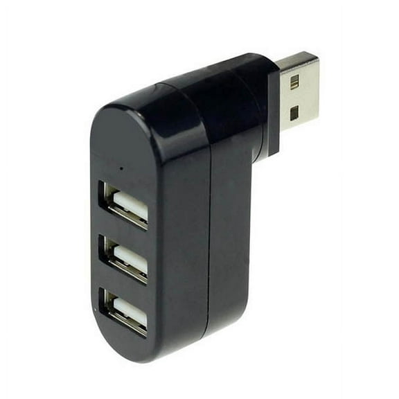 3 Ports Hub USB 2.0 Mini Rotate Splitter Adapter for PC Notebook Laptop BK