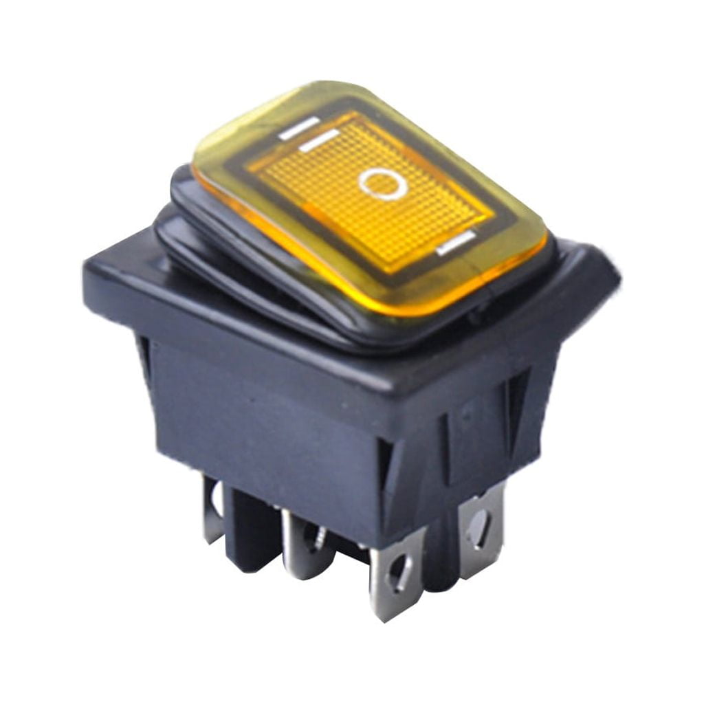 3 Position LED Car Rocker Switch, 6 Pin DPDT Relay, 15A 12VAC ...