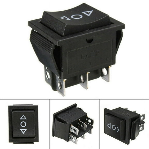 3-Position Momentary Rocker Switch 6-Pin Spring Return DPDT 16A 250V Car Hoist