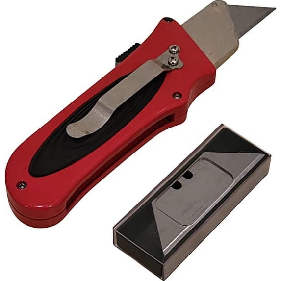 3-Position Slide Out Safety Box Cutter (5 Extra Blades Included)