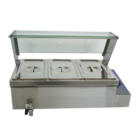 3 Pot Electric Food Soup Warmer Commercial Buffet Food Warmer Restaurant Canteen Food Heater Single Row 110V