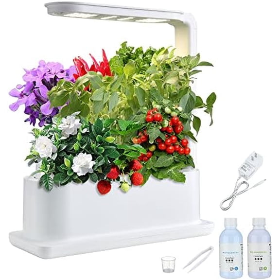 3 Pots Hydroponic Growing System Plant Germination Kit with LED Light Indoor Herb Garden Home Kitchen$$Garden &