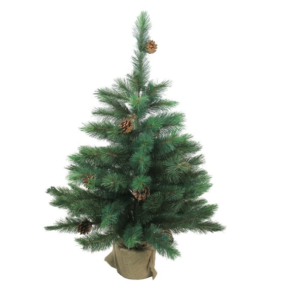 3' Potted Royal Oregon Pine Burlap Base Full Artificial Christmas Tree - Unlit