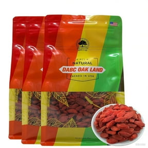3 Pounds Goji Berries, Wolfberry Premium Large Berry Form 5A Wolfberry 100% Natural Sun-Dried Whole Fruit for Soup Drinks, Snacks, Beverages 3 Pounds/Bag XXXL