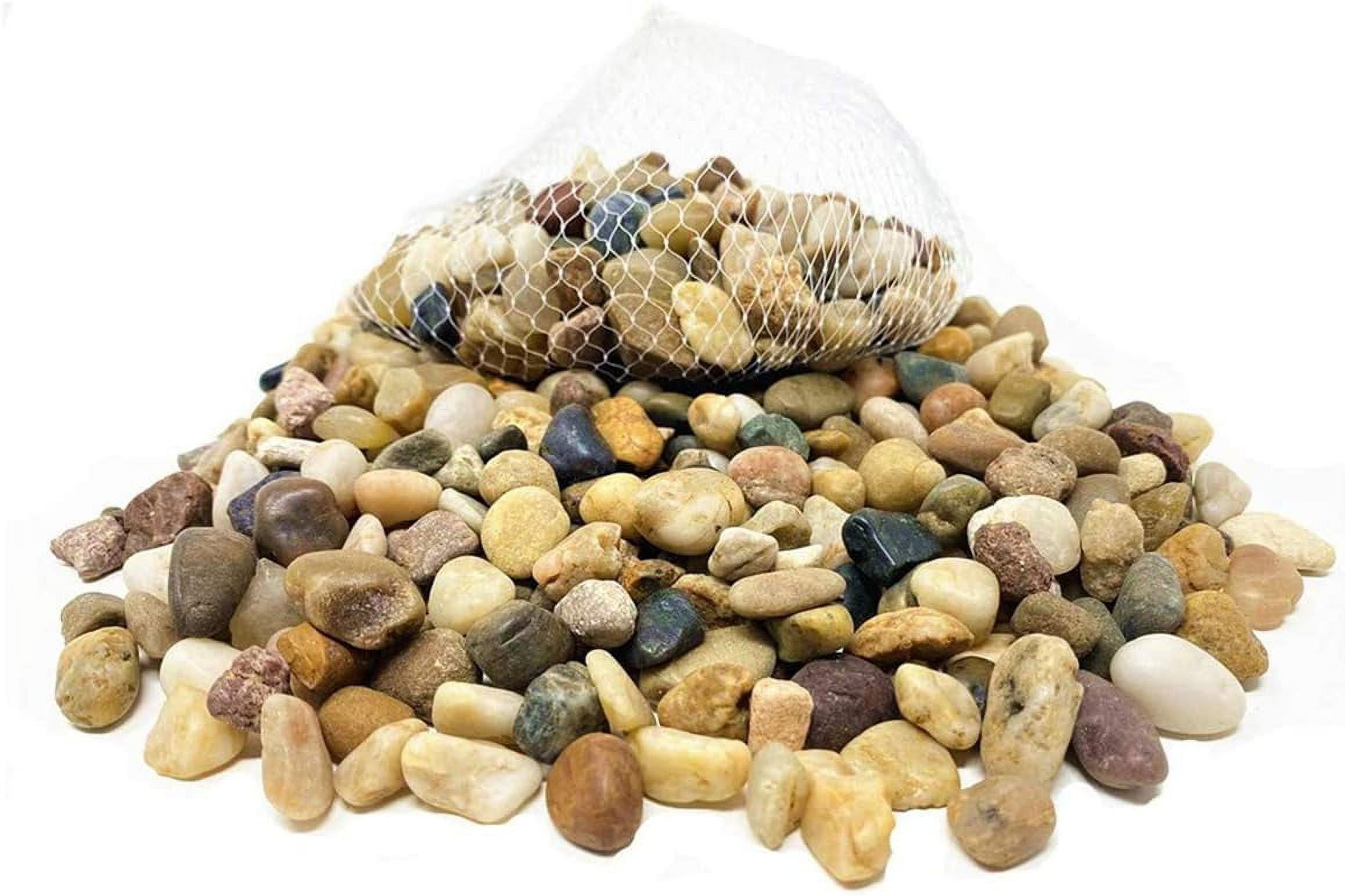 3 Pounds Small River Rocks, Pebbles, Outdoor Decorative Stones, Natural