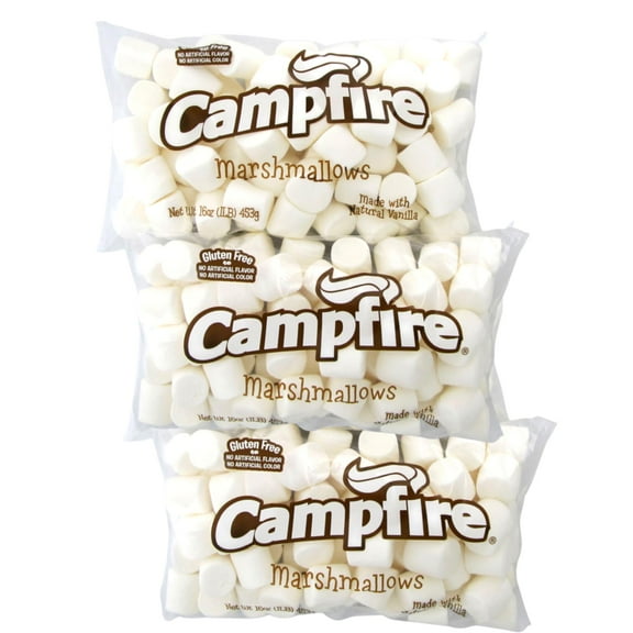 FireStix 3 Pounds of GGA1 Campfire Large White Marshmallows - Made with Natural Vanilla, No Artificial Flavors - Great for Campfires, S'mores