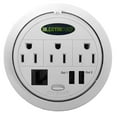 thumbnail image 1 of 3 Power & 2 USB & 1Cat5E Power Tap Grommet - Desk Outlet Table - Hidden Power Center - White, 1 of 2