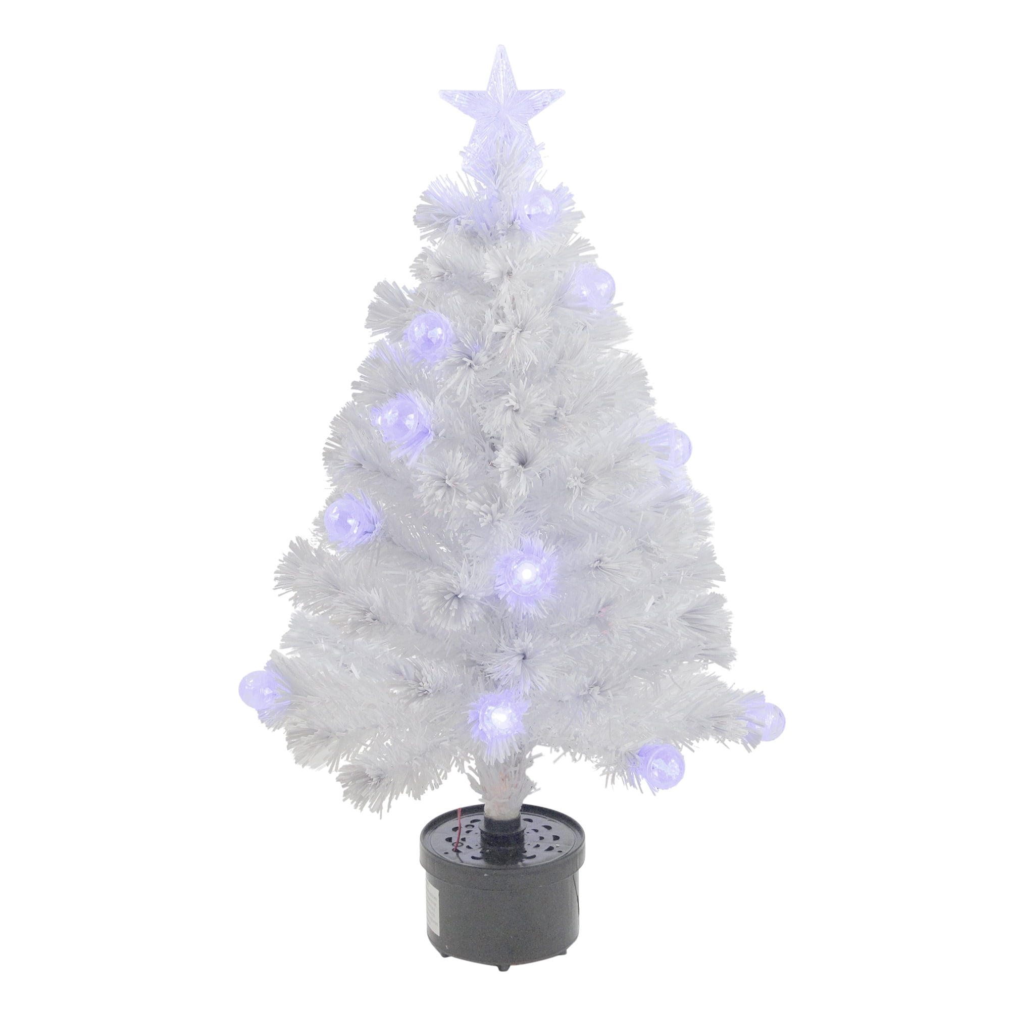 3' Pre-Lit Iridescent Fiber Optic Artificial Christmas Tree - White Lights  