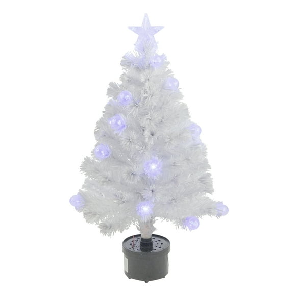 3' Pre-Lit Iridescent Fiber Optic Artificial Christmas Tree - White Lights