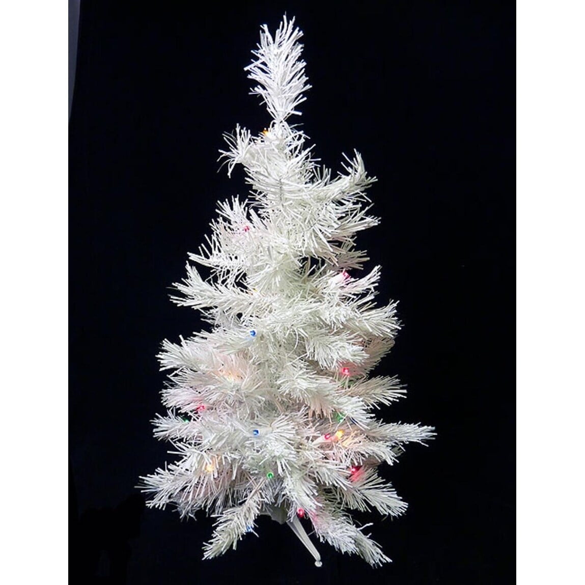 3' PreLit LED Snow White Artificial Christmas Tree Multi Lights