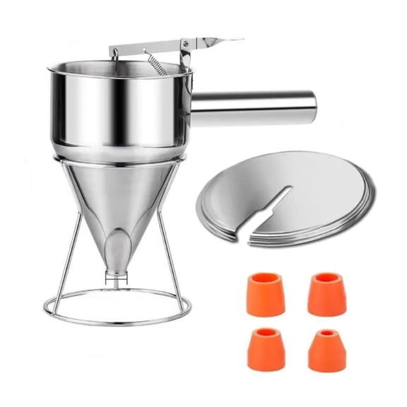 2. Commercial Stainless Steel Conical Funnel 1200L Capacity With Adjustable Levers, Detachable Stand For Bakery & Kitchen Use