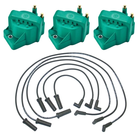 3 Professional ISA Ignition Coils and Wireset Compatible with 2007-2008 Buick Lucerne 3.8L V6 Replacement for DR39